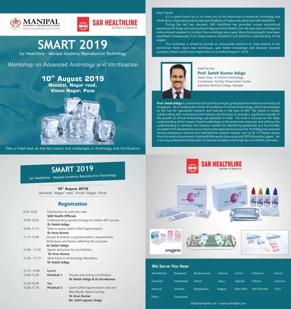 Workshop on Advanced Andrology and Vitrification @PUNE on 10th August 2019